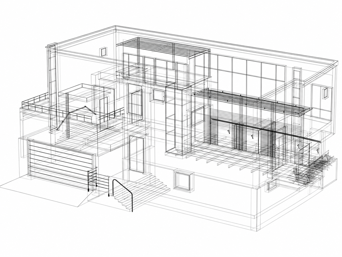 Loose architectural concept sketch
